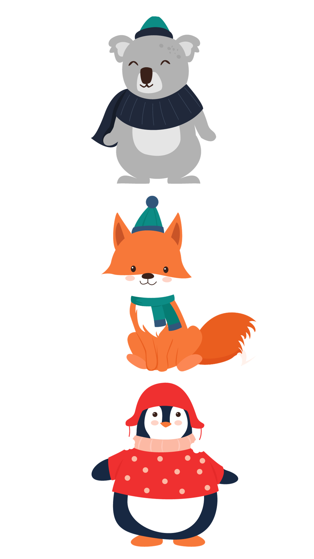 row of festive zoo animals